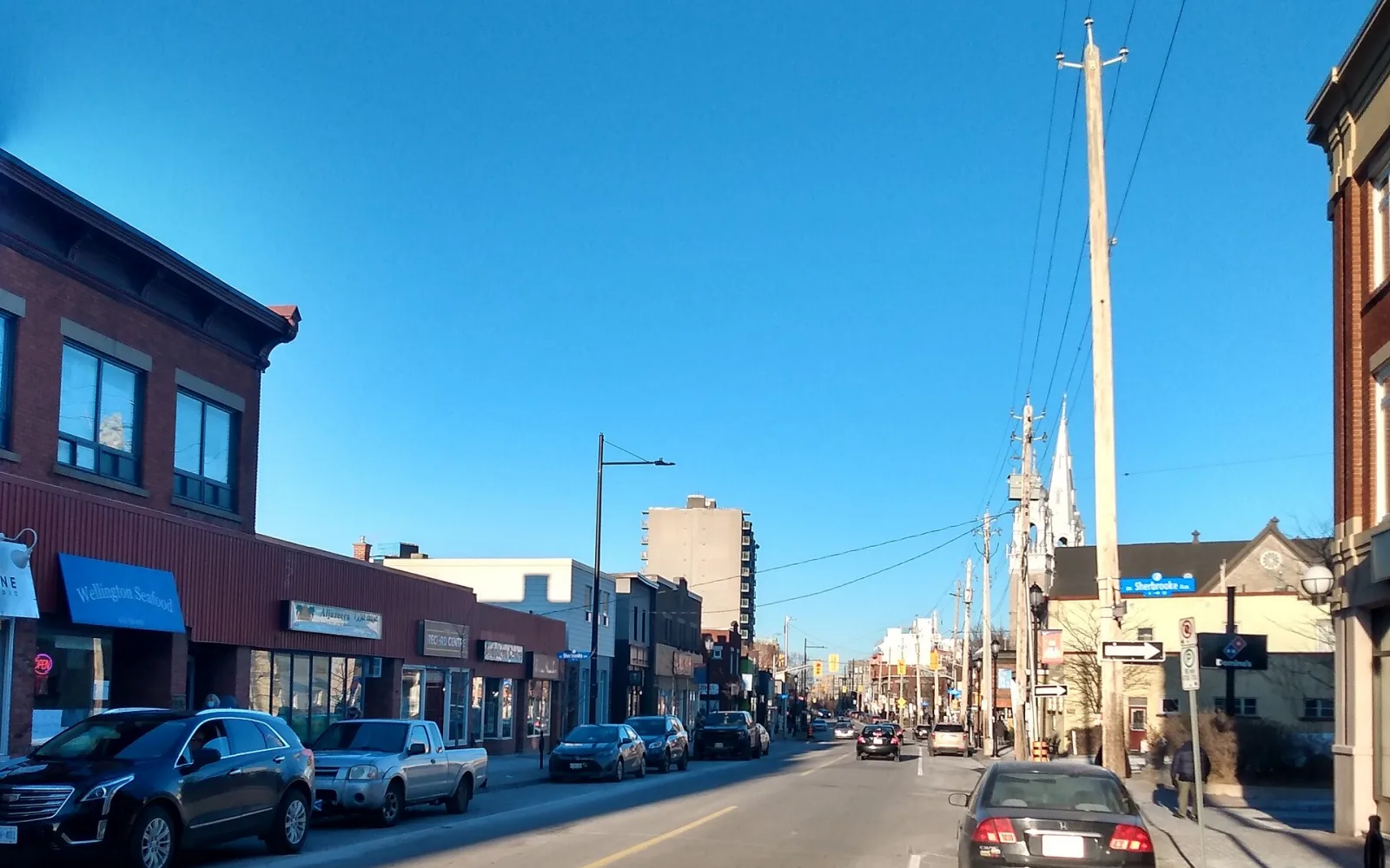 Neighbourhood shops and homes in Hintonburg, Ottawa