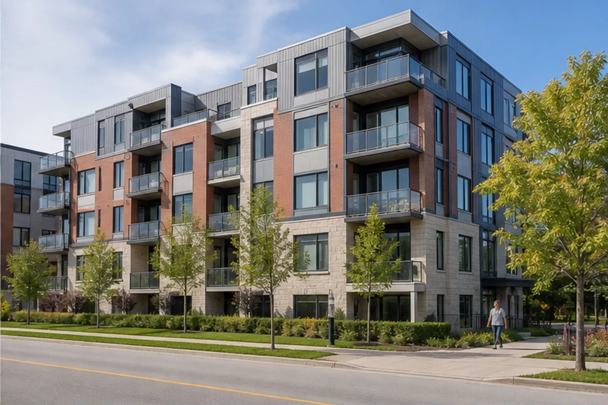 Contemporary mid-rise apartment building in Ottawa